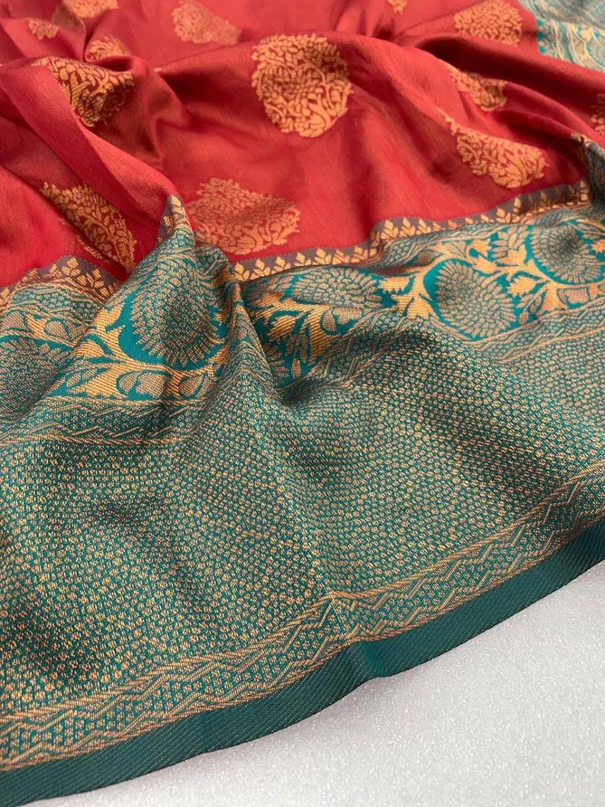 SF 680 Red Designer Lichi Silk Sarees Wholesale Shop In Surat